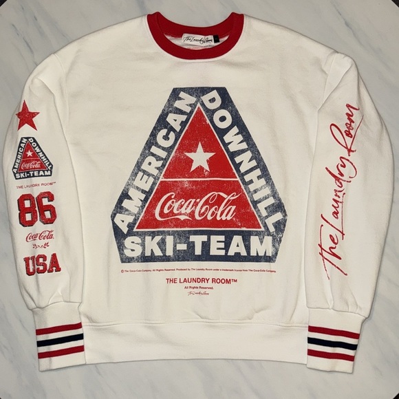 NWT The Laundry Room Women’s American Downhill Ski Team Sweatshirt White Red - Picture 3 of 11